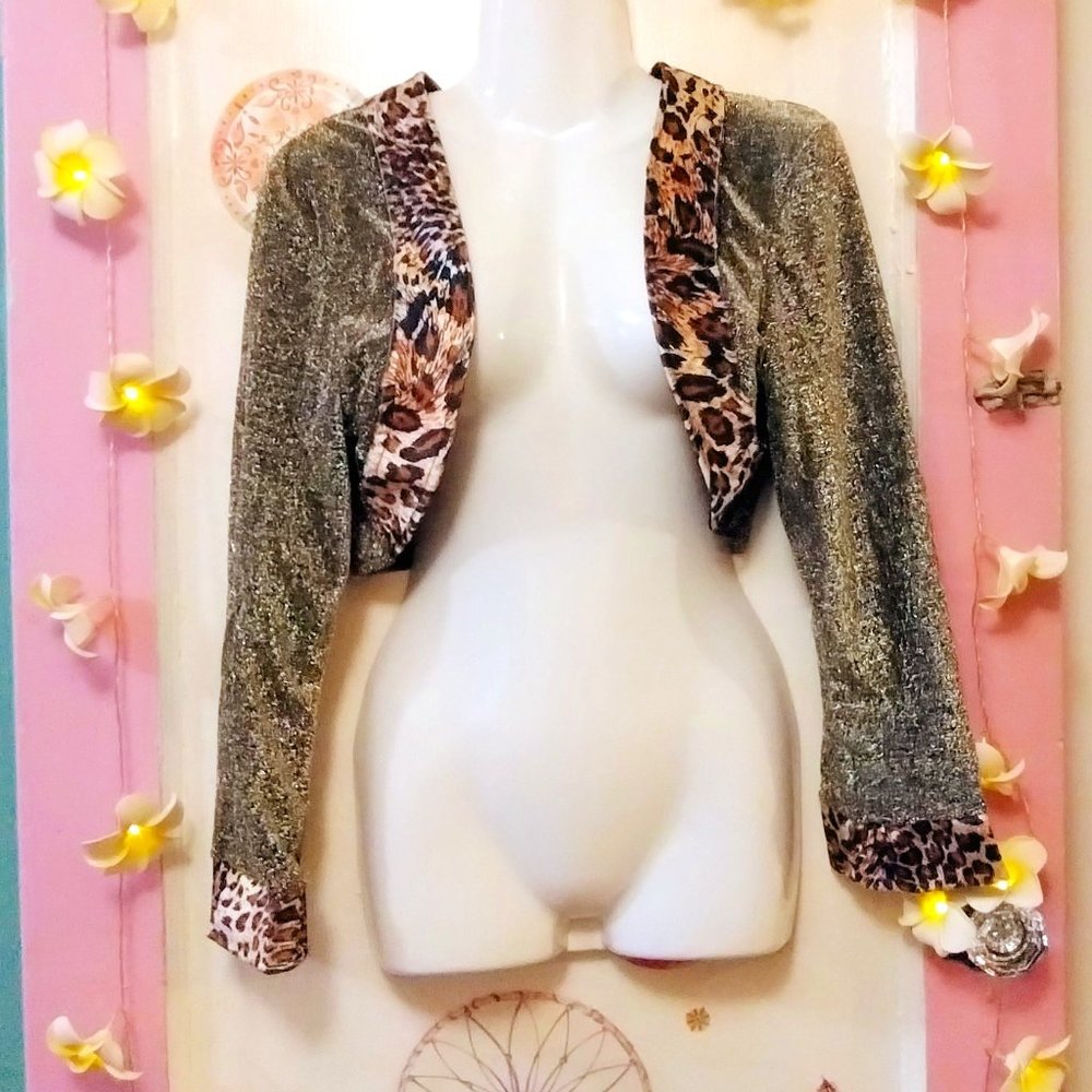 Smiffy's (L)  Glitter Sparkle Bomber Jacket Style Shrug